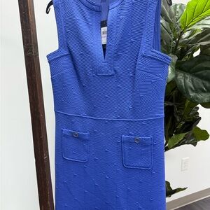 Elegant Tommy Hilfiger Blue Textured Midi Dress